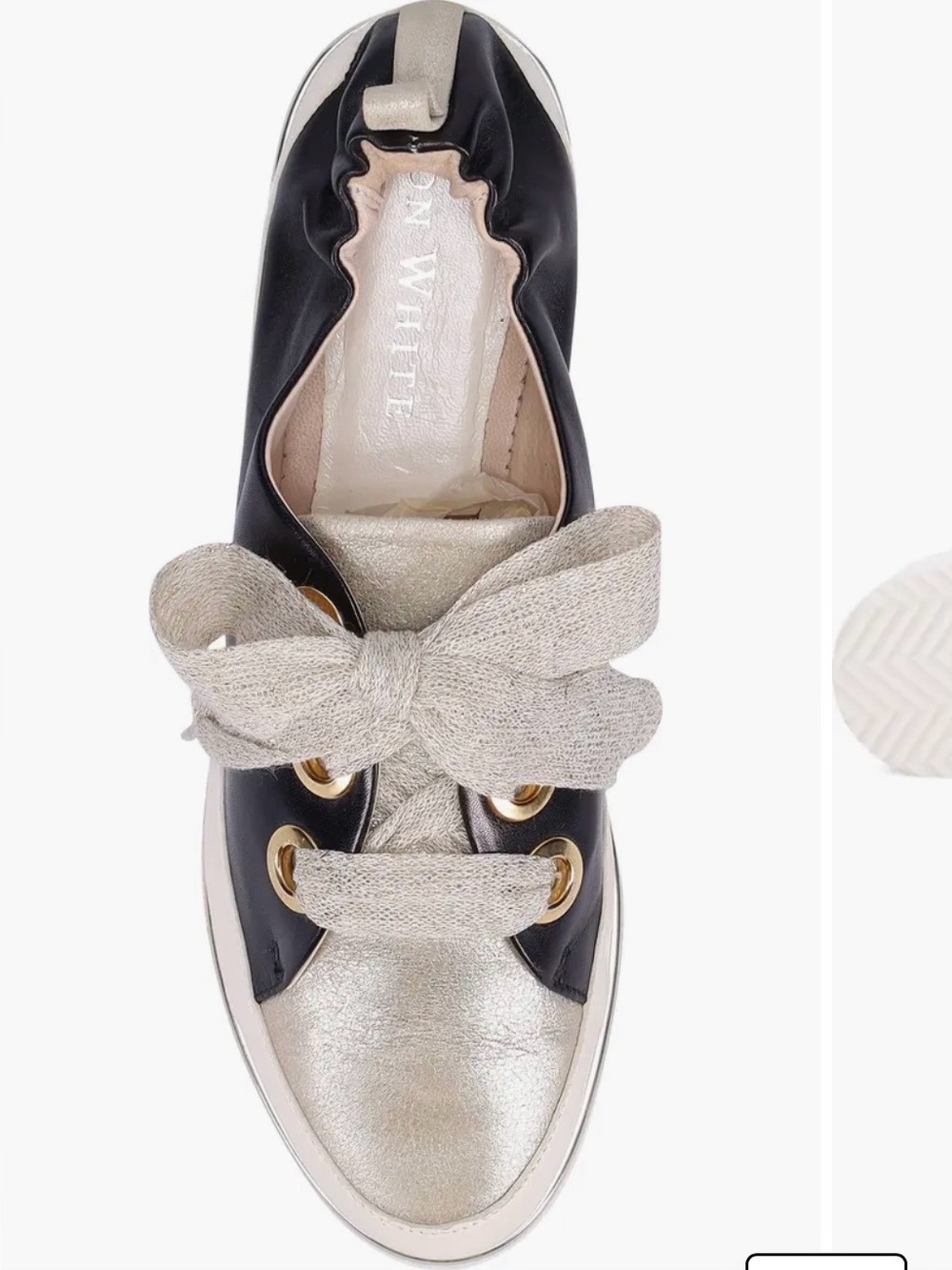 Ron White Novena Black Platino women’s sneakers, metallic gold, size 38 / 7.5